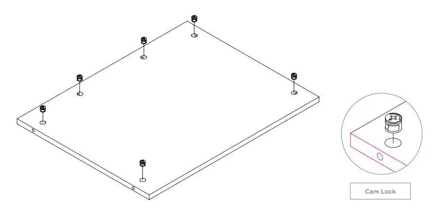 CLEAR DESIGN BLCC## Storage Laminate Conference Credenza Installation Guide - INSERT HARDWARE INTO FIXED SHELF 2