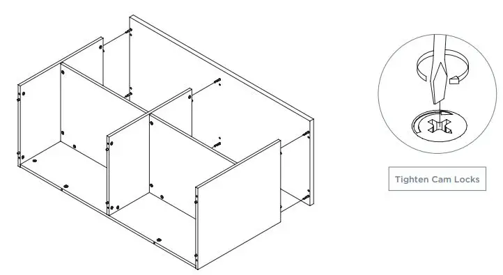 CLEAR DESIGN BLCC## Storage Laminate Conference Credenza Installation Guide - SECURE BOTTOM PANEL TO ASSEMBLED STRUCTURE