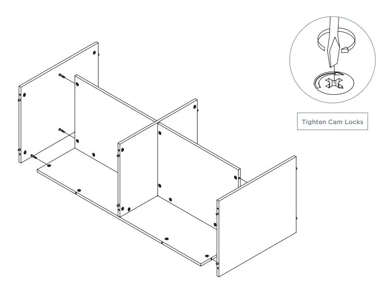 CLEAR DESIGN BLCC## Storage Laminate Conference Credenza Installation Guide - SECURE END PANELS TO ASSEMBLED STRUCTURE