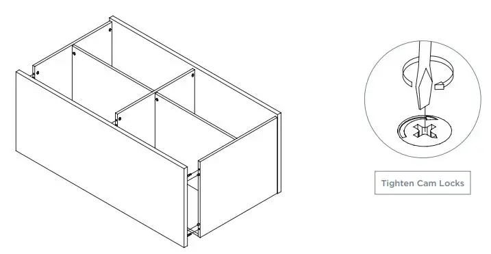 CLEAR DESIGN BLCC## Storage Laminate Conference Credenza Installation Guide - SECURE TOP PANEL TO ASSEMBLED STRUCTURE
