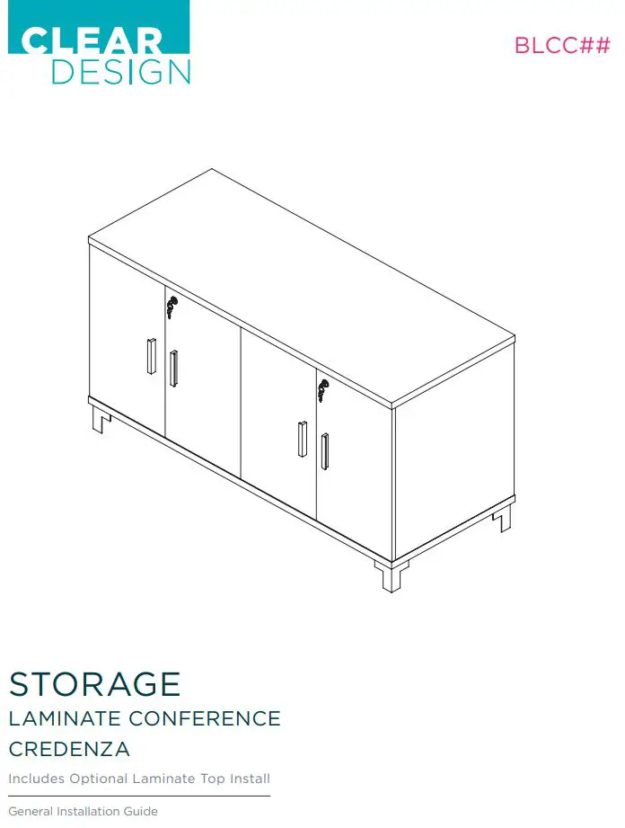 CLEAR DESIGN BLCC## Storage Laminate Conference Credenza Installation Guide