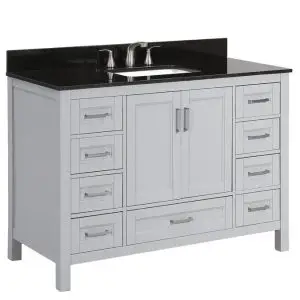 allen roth 1541VA-60-201-901 60-in White Undermount Double Sink Bathroom Vanity