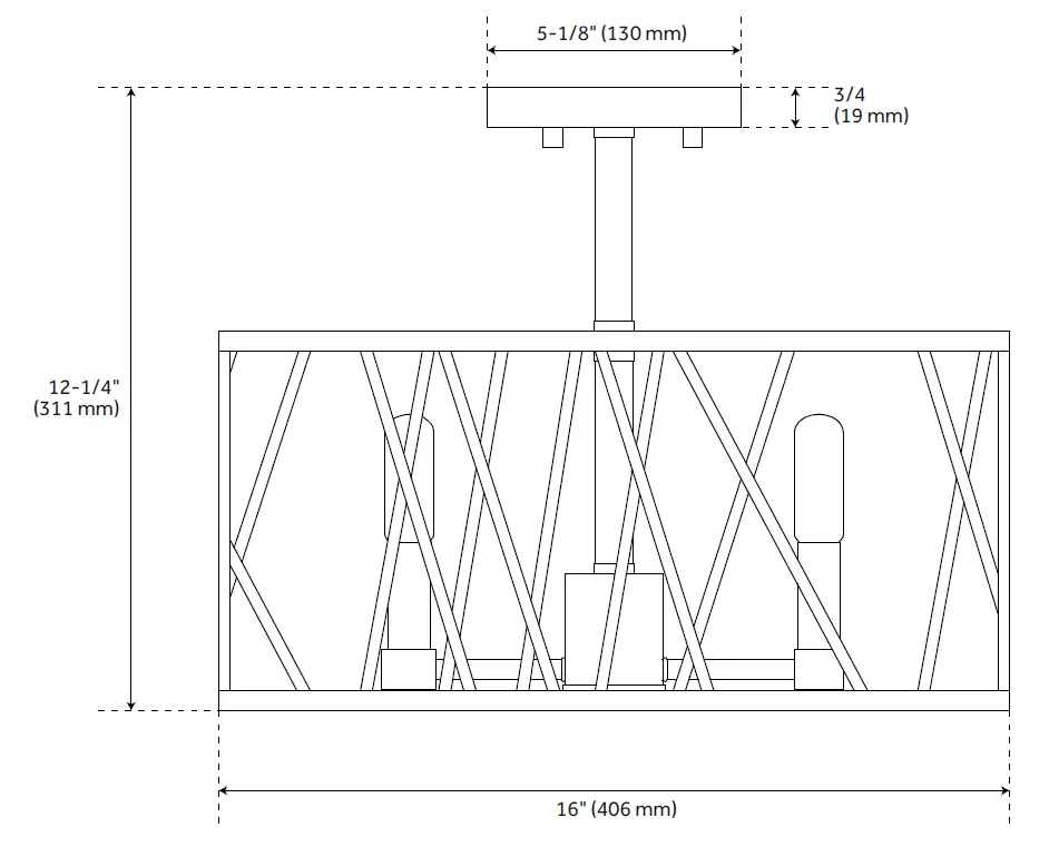 PARK HARBOR 453479 Dulancey 4 Light Semi Flush Mount Light 1