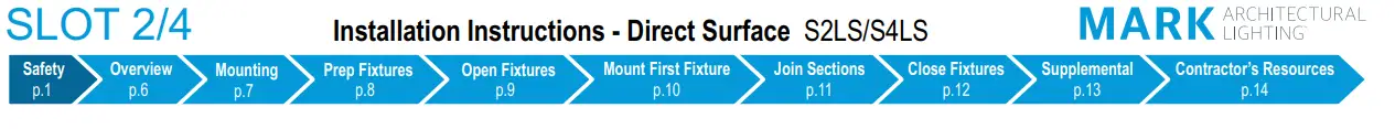 Mark Architectural Lighting S4ls Slot 4 Direct Surface Pendant Light Instruction Manual