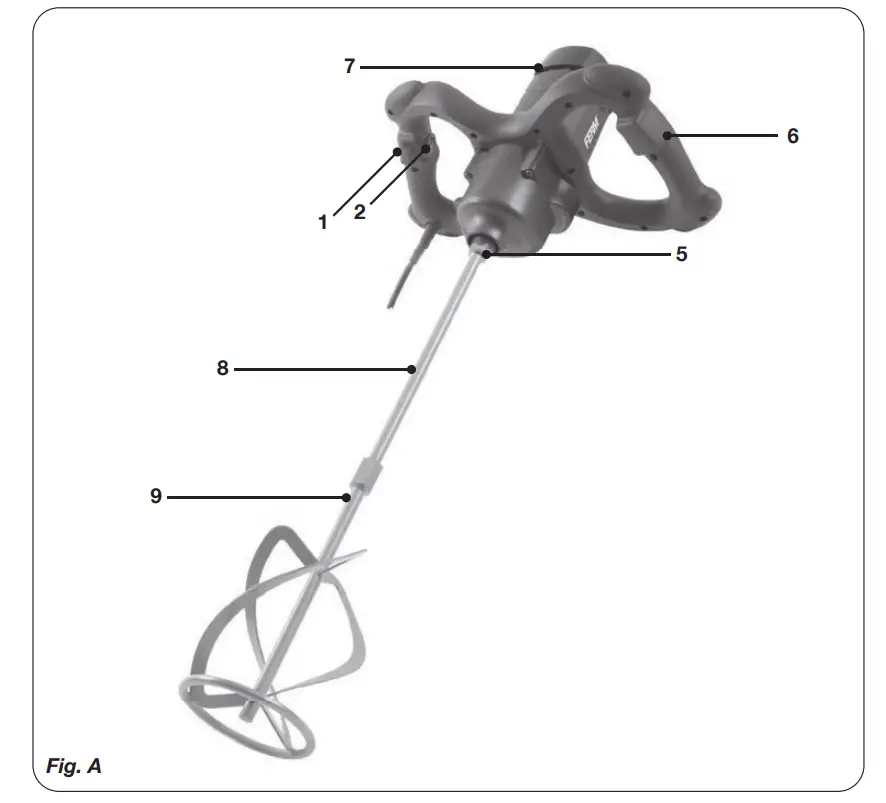 FERM PMM1010 Paint-Cement Mixer - Figure 1