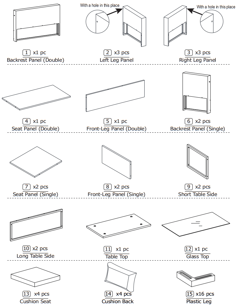 COSTWAY HW65410 4pcs Conversation Set - fig 1