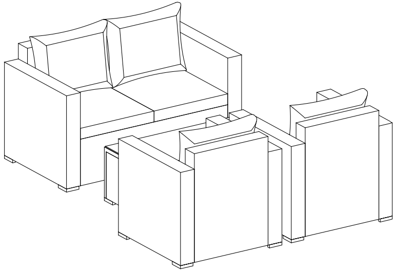 COSTWAY HW65410 4pcs Conversation Set - fig 5