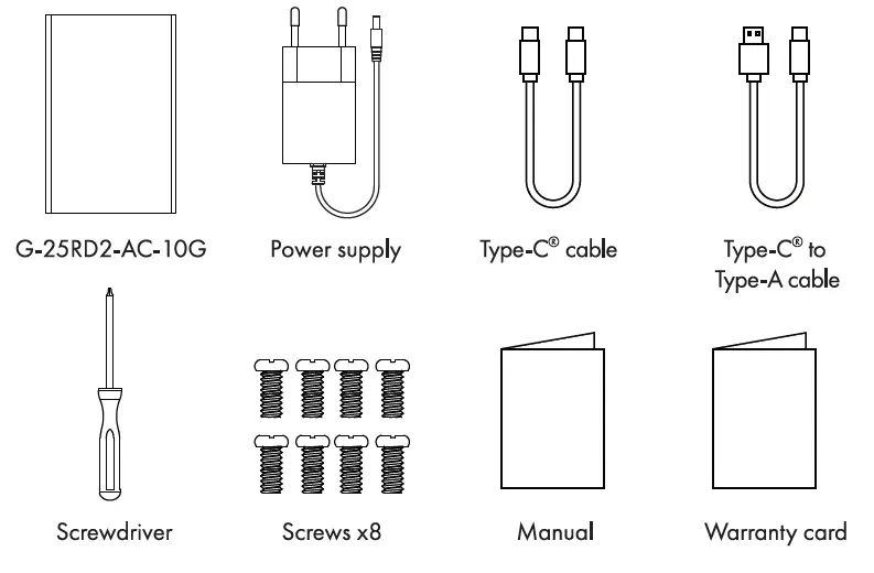 GRAUGEAR G-25RD2-AC-10G Type-C RAID Enclosure 1