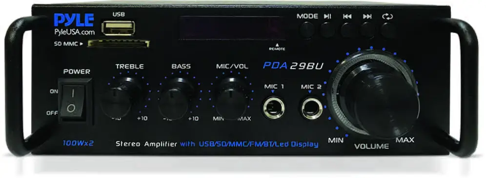 PYLE PDA29BU Wireless BT Stereo Power Amplifier