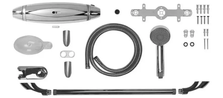 AQUALISA SRN001EA Thermostatic Mixer Shower with Adjustable Height 90mm Harmony Head - Components