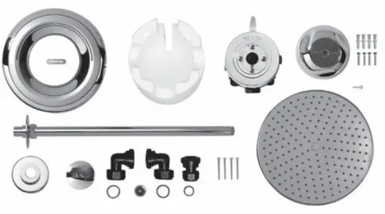 AQUALISA SRN001EA Thermostatic Mixer Shower with Adjustable Height 90mm Harmony Head - Components2