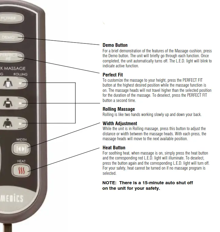Homedics MCS-490H Full Back Cushion with Custom Fit Massage with Heat Instruction - Full Back Cushion2