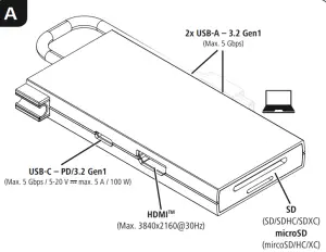 hama 00200110 USB-C Hub Multiport Instruction - fig1