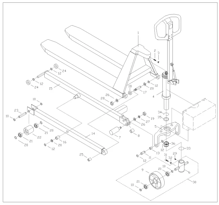 GLOBAL INDUSTRY 989066 Electric High Lift Truck -PARTS LIST