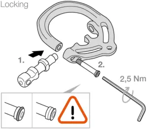 Petzl Installing the attachment bridges Locking