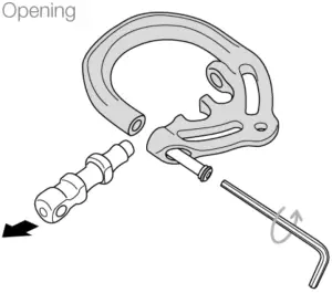 Petzl Installing the attachment bridges Opening