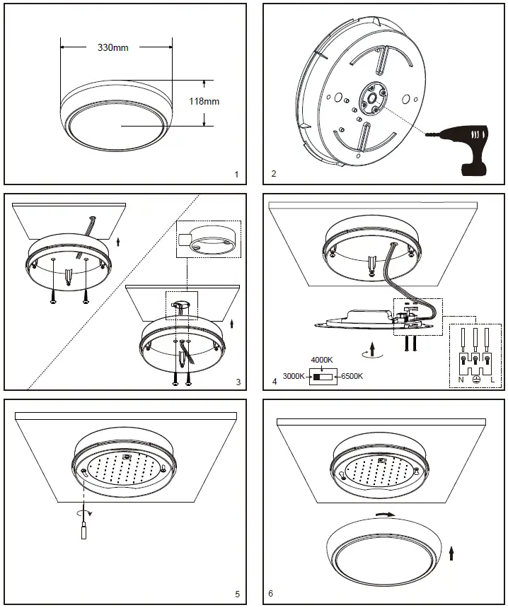 ROBOX R100LEDCCT3-01 Golf 10w-15W LED CCT Selectable 3000K 4000K 6500K-1