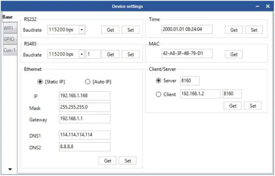 Equipment configuration