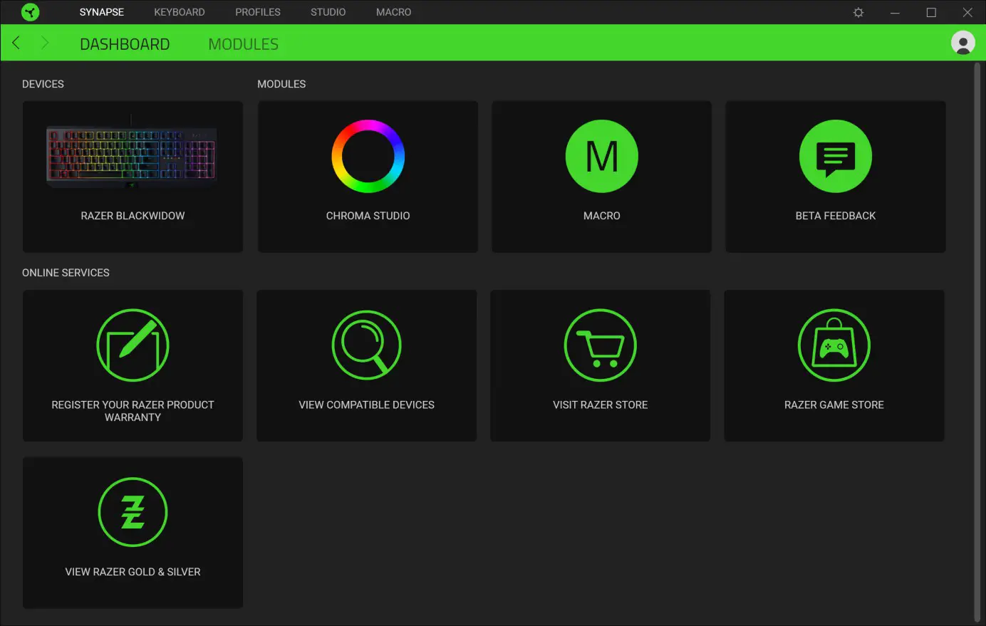 RAZER Blackwindow User Guide- SYNAPSETAB