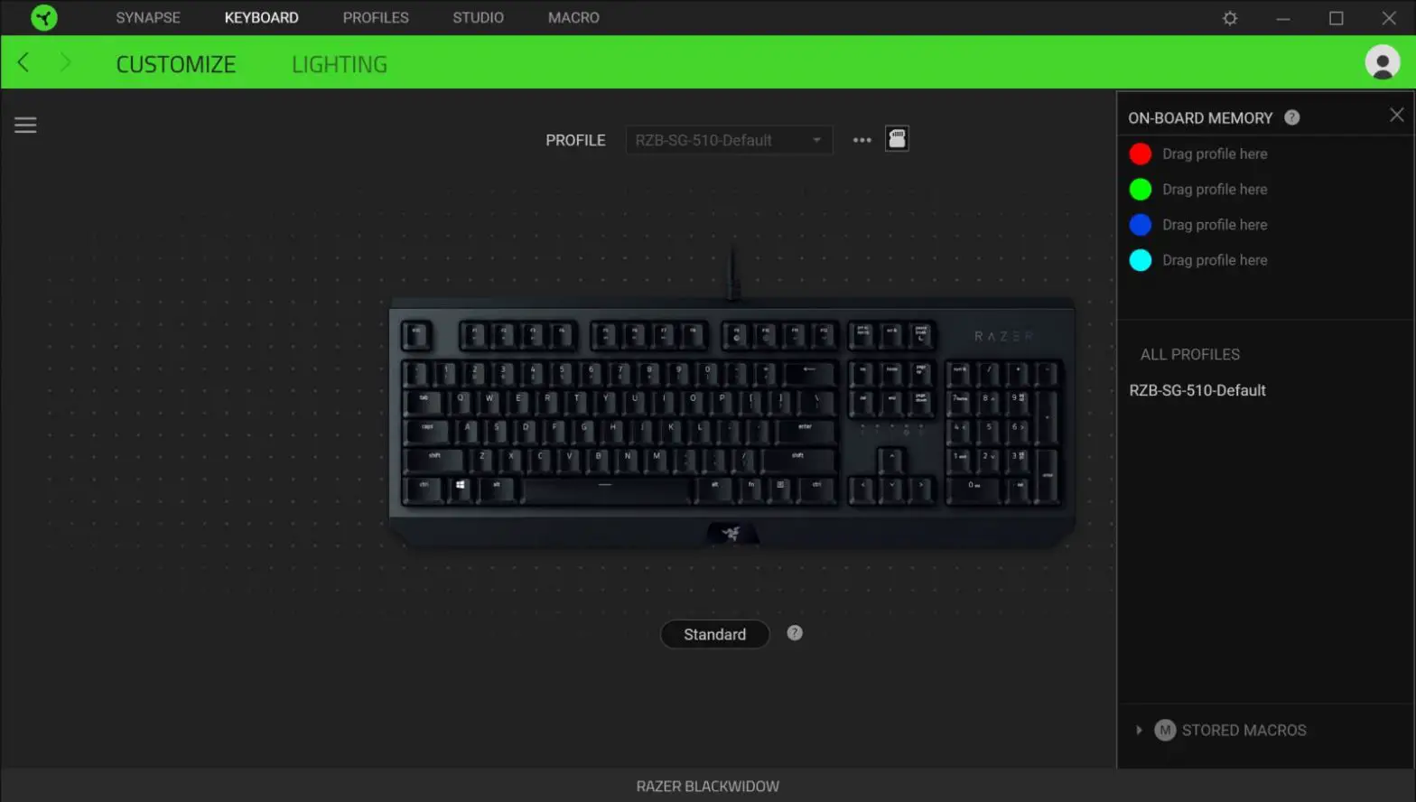 RAZER Blackwindow User Guide- To assign a profile to any of the available on