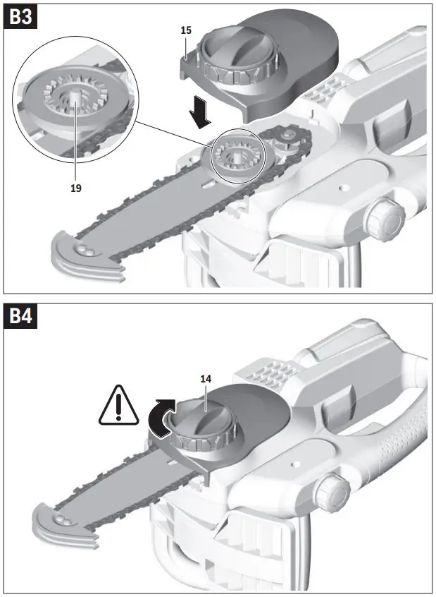 BOSCH UniversalChain 18 Cordless Electric Chainsaw Instructions - Fig b 2