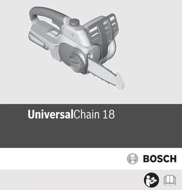 BOSCH UniversalChain 18 Cordless Electric Chainsaw Instructions