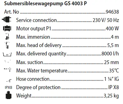 GUDE-GS-4003-P-Submersible-drainage-pump-fig-9