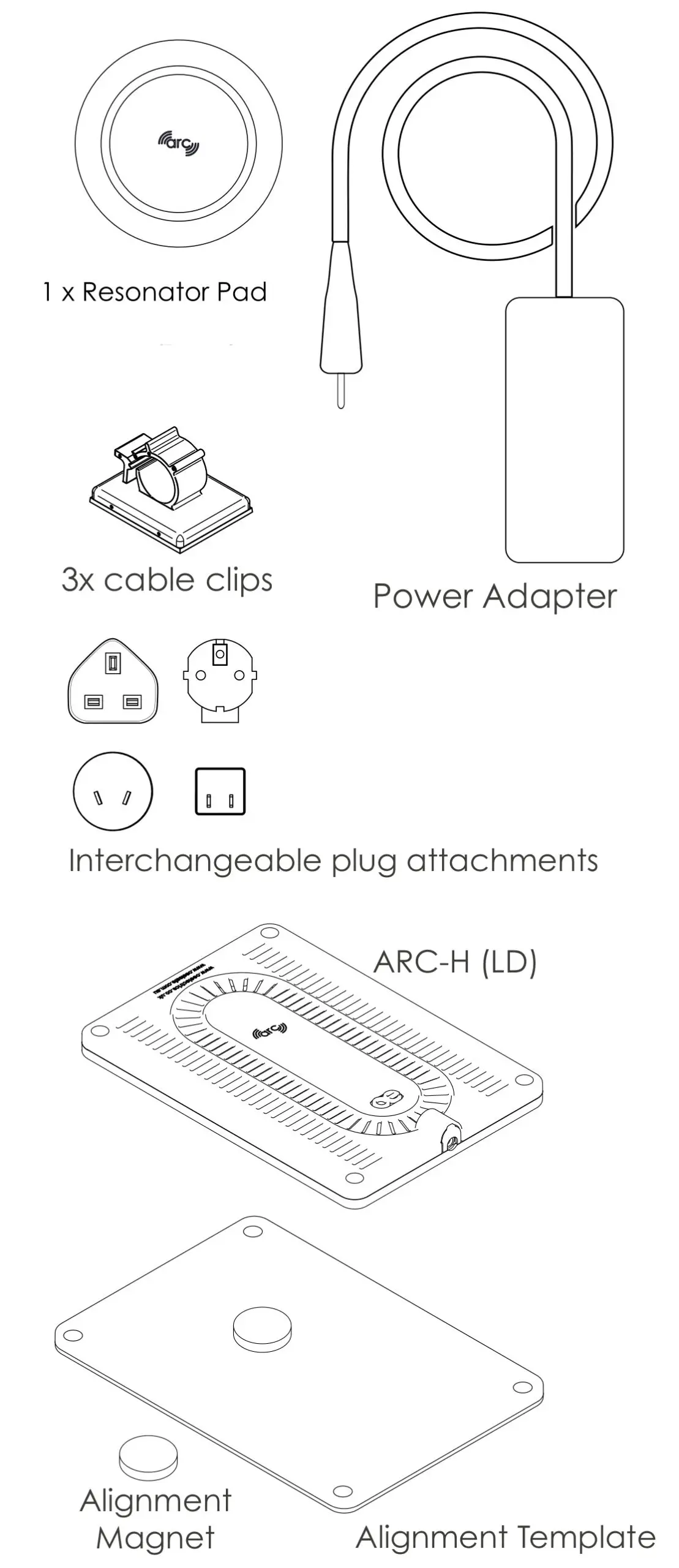 oe elsafe ARC-H Wireless Charger - Contents