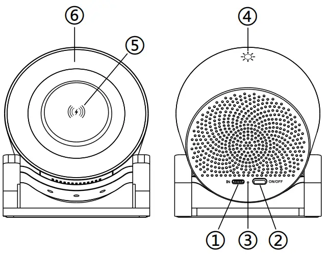 Mossloo Industrial 966 M6064Q Wireless Charging Bluetooth Speaker with RGB -