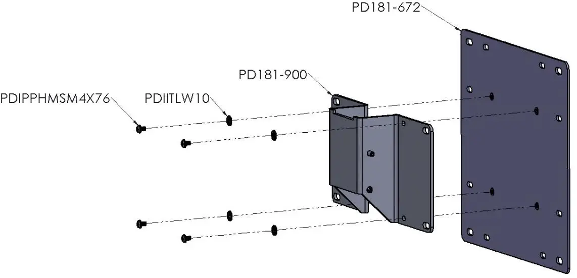 PDI PD168 242 VESA Adapter Kit - Bill of Material 2