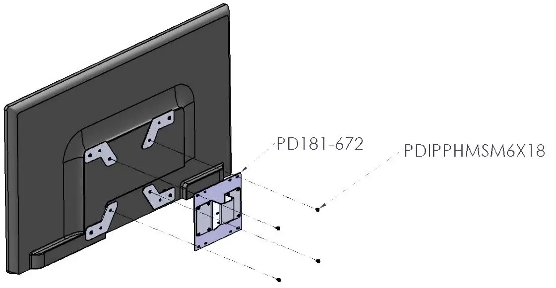 PDI PD168 242 VESA Adapter Kit - Bill of Material 3