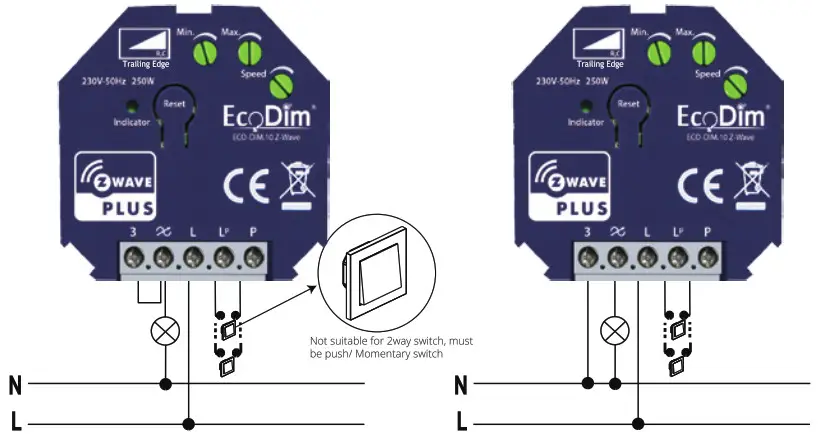 EcoDim Smart LED dimmer Z-Wave 250W - Connect the device