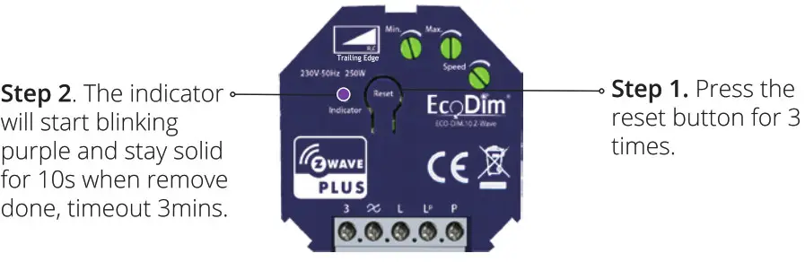 EcoDim Smart LED dimmer Z-Wave 250W - step 1