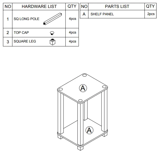 Furinno 21260 Simplistic Small End Table FIG 2