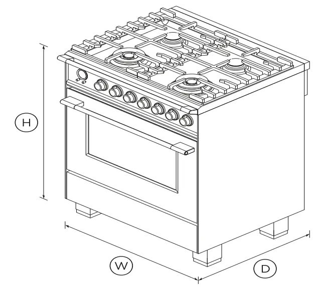 FISHER PAYKEL OR30SCG6X1 Dual Fuel Range - DIMENSIONS