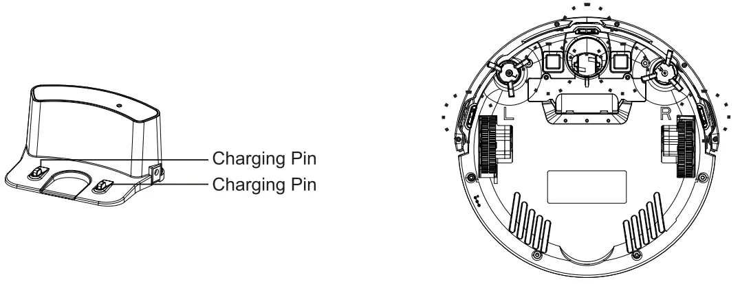 ZACO Robotic Vacuum Cleaner - charging pins