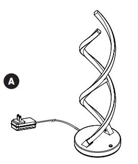 artika TL-SWR-CCR LED Table Lamp Swirl - Figure 1