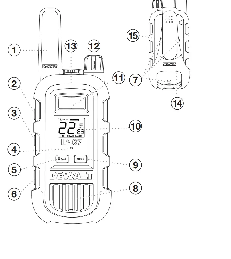 DEWALT DXFRS300 1 Watt Heavy Duty Walkie Talkies-2