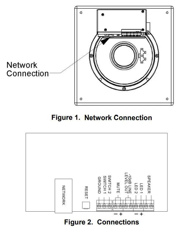 VALCOM VIP 428A IC IP PoE Speaker with Square Faceplate - Network Connection