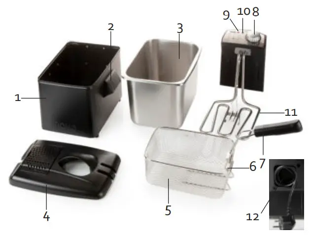 DOMO DO1014FR-BF Stainless Steel Deep Fryer - PARTS