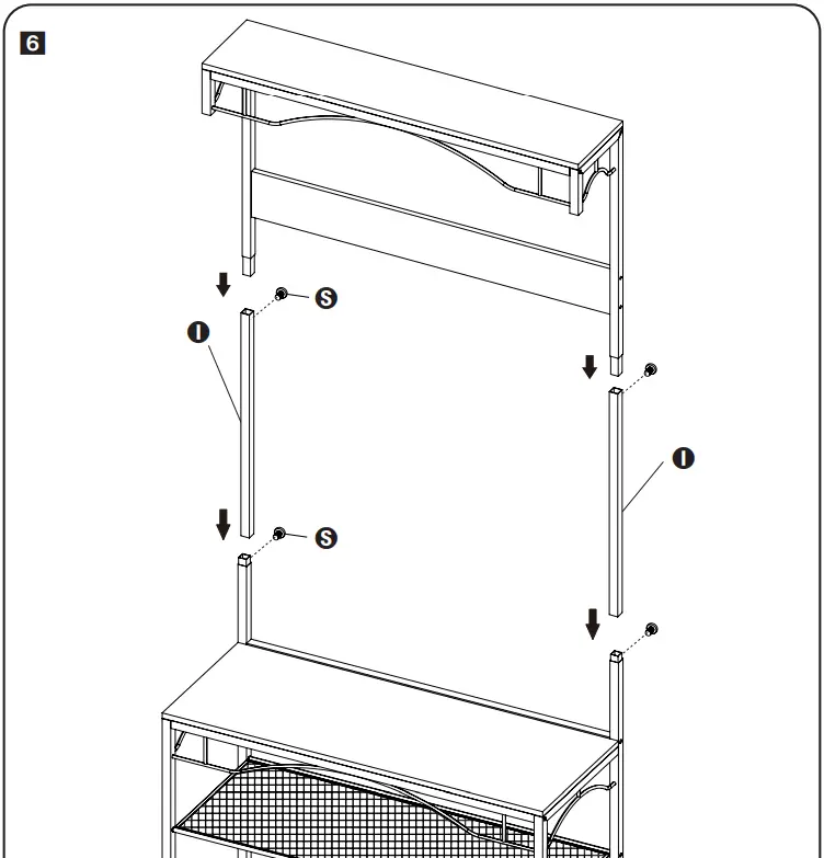 HONEY-CAN-DO SHF-09575 Natural Hall Tree with Shelves-fig12