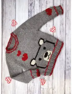 LION BRAND BEARY IN LOVE SWEATER