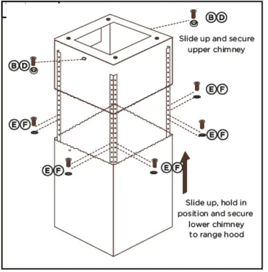 AVG AVI 369IS2 Idaho Island Range Hood - extensions and range hood