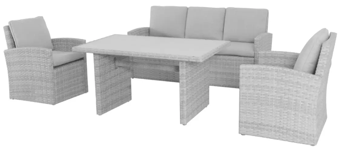 Praktiker 4 Seater Rattan Sofa Set with Coffee Table
