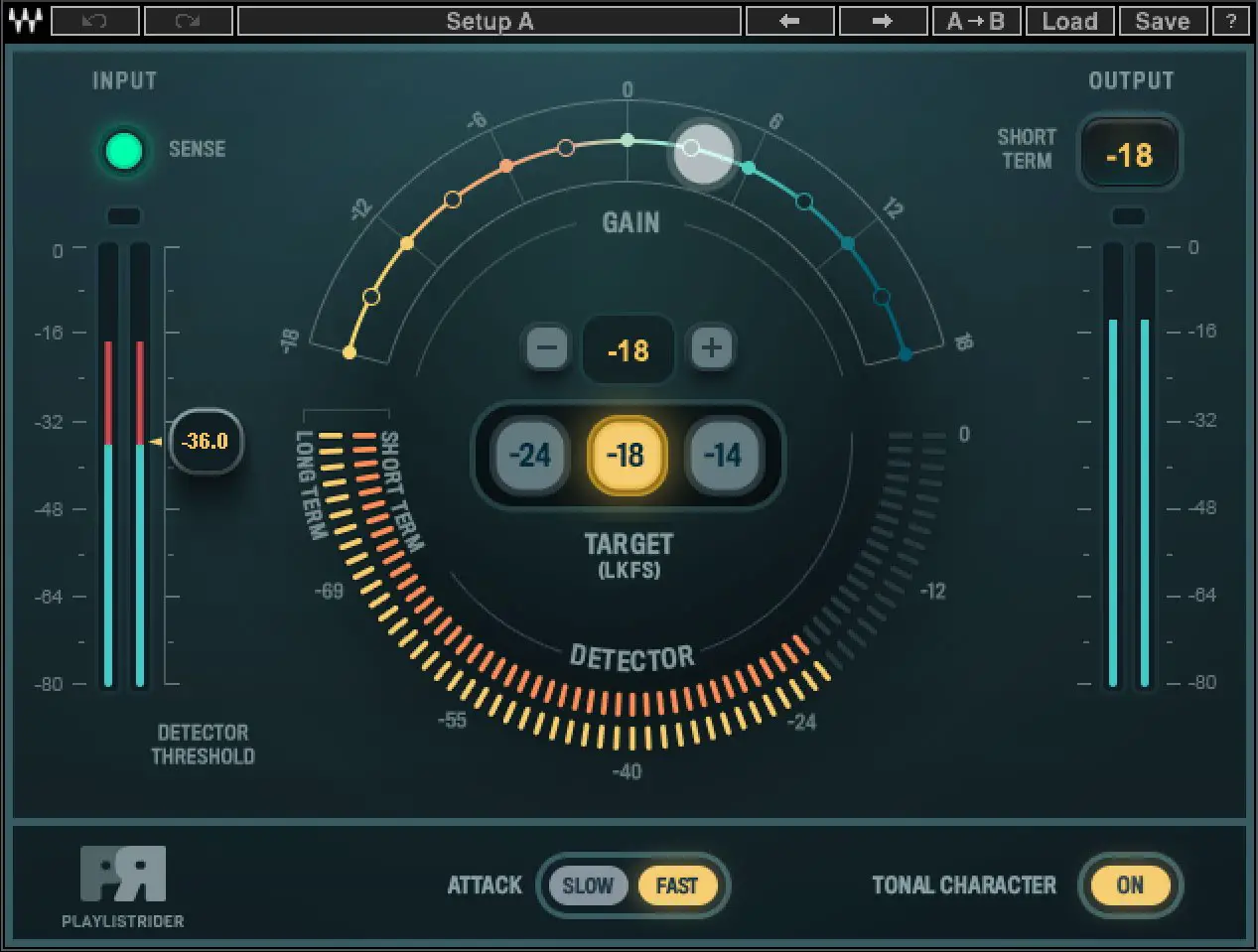 WAVES Playlist Rider Real-Time Automatic - Interface and Controls