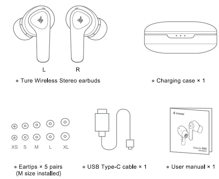 DONNER Dobuds One ANC True Wireless TWS Earbuds 1