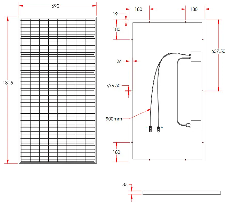 KICKAss KARTSP170 170W Fixed Solar Panel - Figure 2