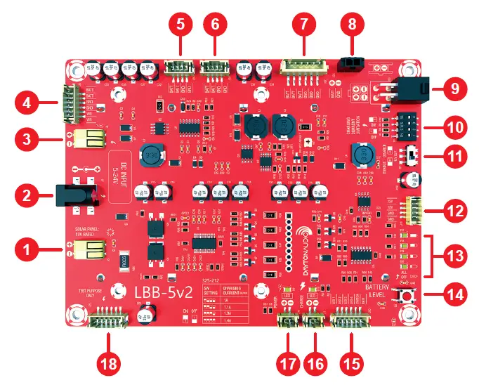 DAYTONAUDIO-LBB-5v2-5x26650-Lithium-Battery-Charger-Board-Module-21V-with-Charge-Protection-FIG 1