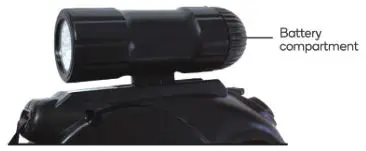 Pawever Pets LED Dog Leash with Bag Dispenser - Battery compartment