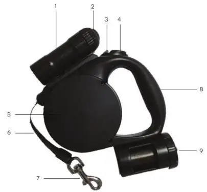 Pawever Pets LED Dog Leash with Bag Dispenser - OVERViEW